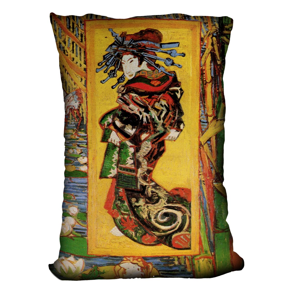 Japonaiserie Oiran after Kesa Eisen by Van Gogh Cushion