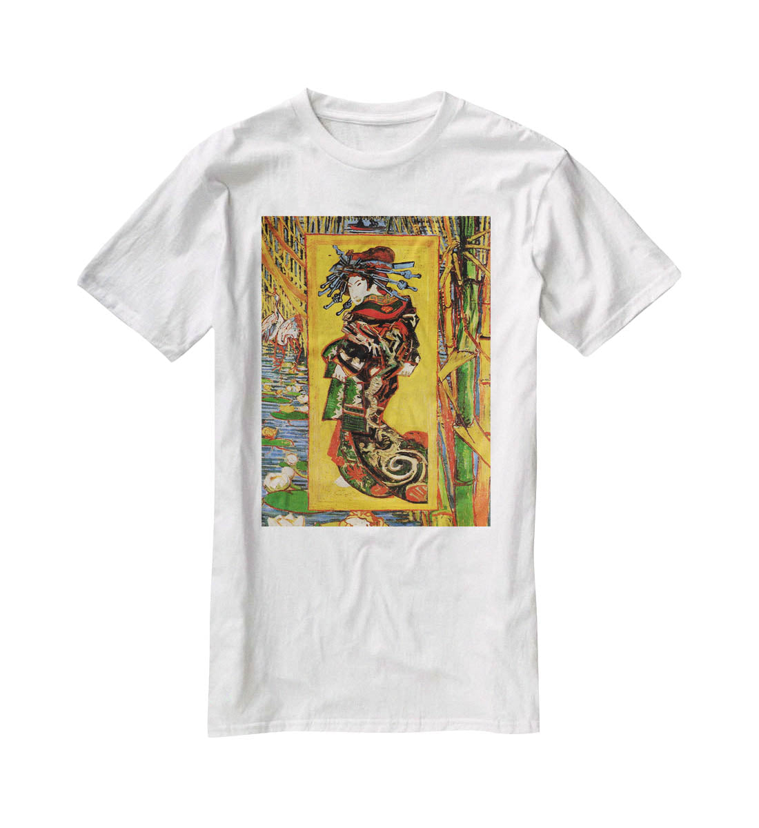 Japonaiserie Oiran after Kesa Eisen by Van Gogh T-Shirt - Canvas Art Rocks - 5