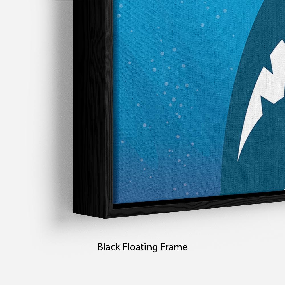 Jaws Minimal Movie Floating Frame Canvas - Canvas Art Rocks - 2