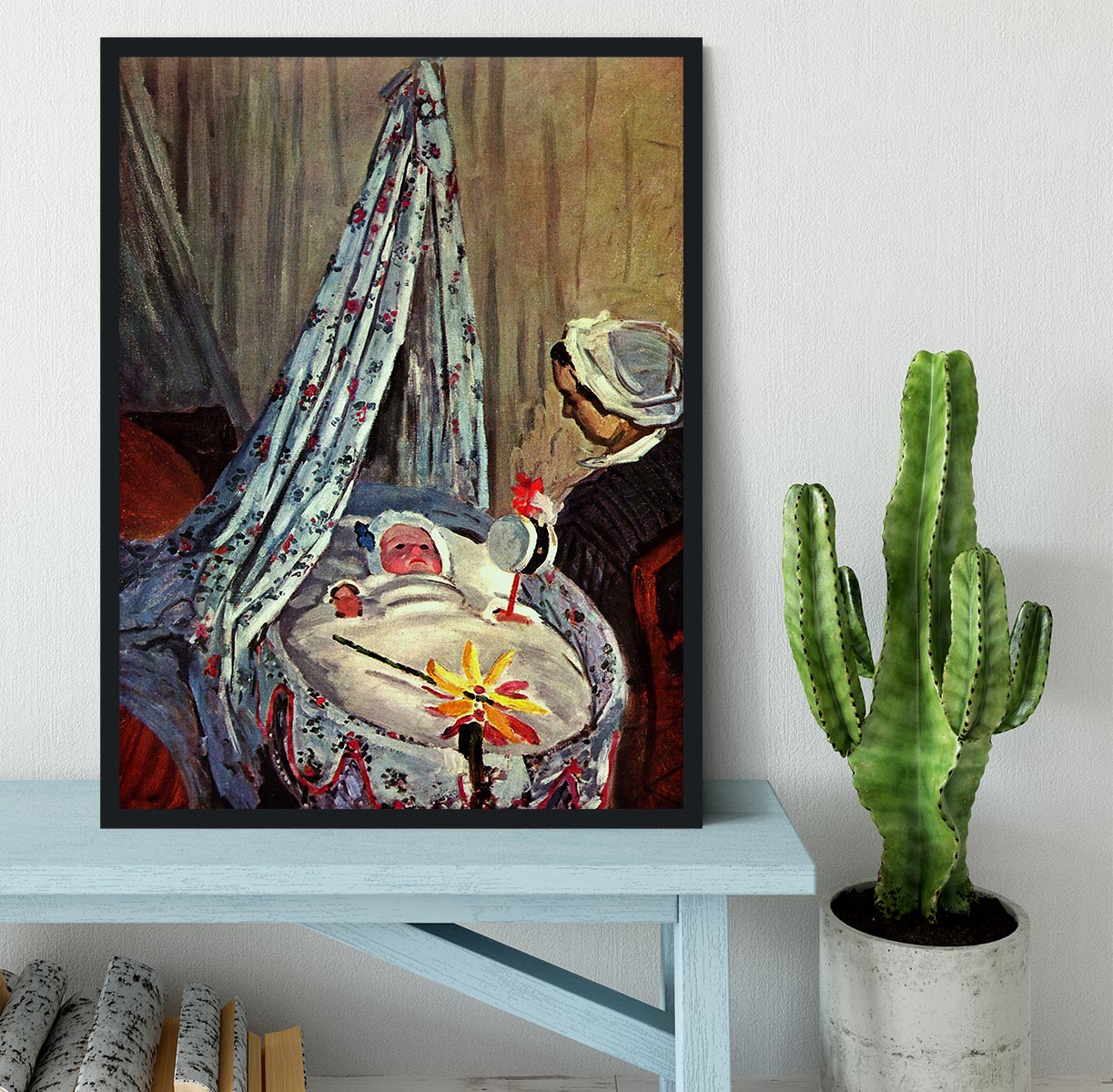 Jean Monet in the cradle by Monet Framed Print - Canvas Art Rocks - 2