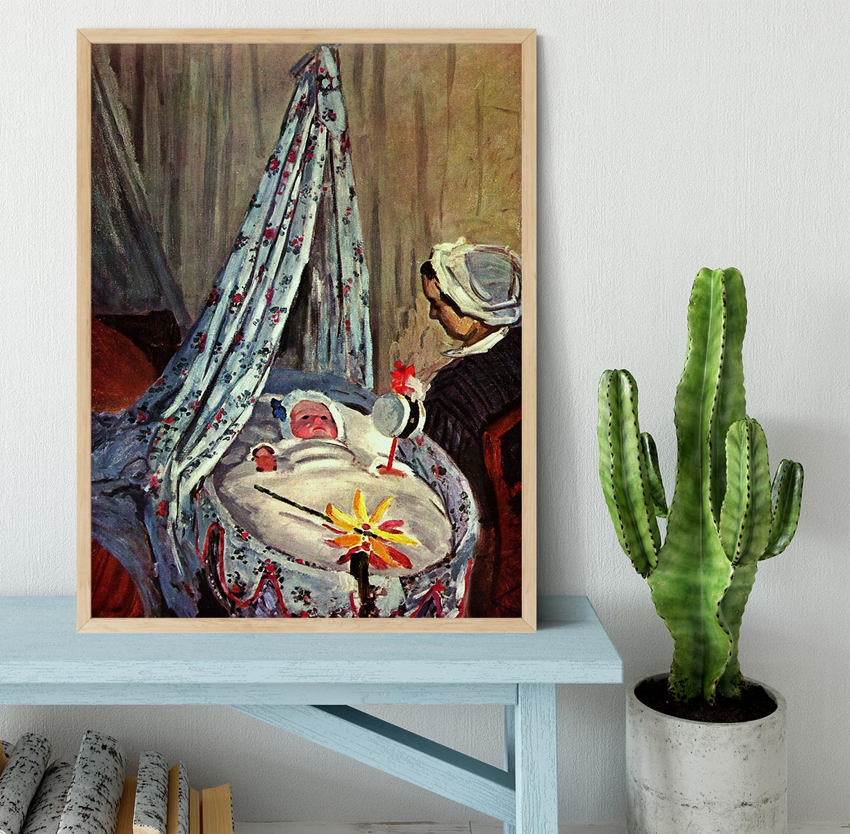 Jean Monet in the cradle by Monet Framed Print - Canvas Art Rocks - 4