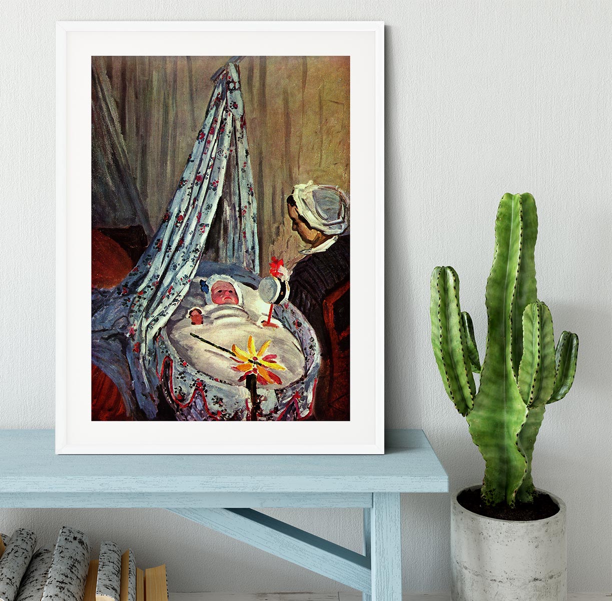 Jean Monet in the cradle by Monet Framed Print - Canvas Art Rocks - 5
