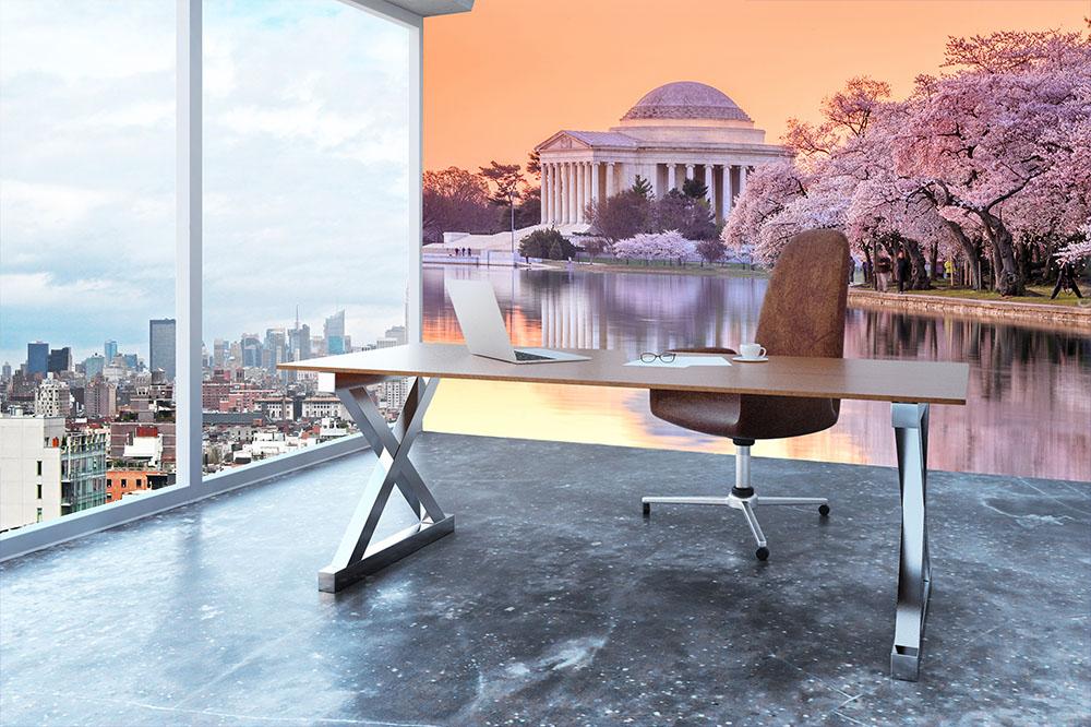 Jefferson Memorial during the Cherry Blossom Festival Wall Mural Wallpaper - Canvas Art Rocks - 3