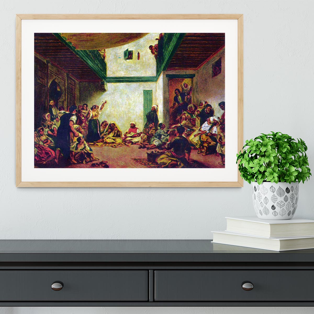 Jewish wedding after Delacroix by Renoir Framed Print - Canvas Art Rocks - 3