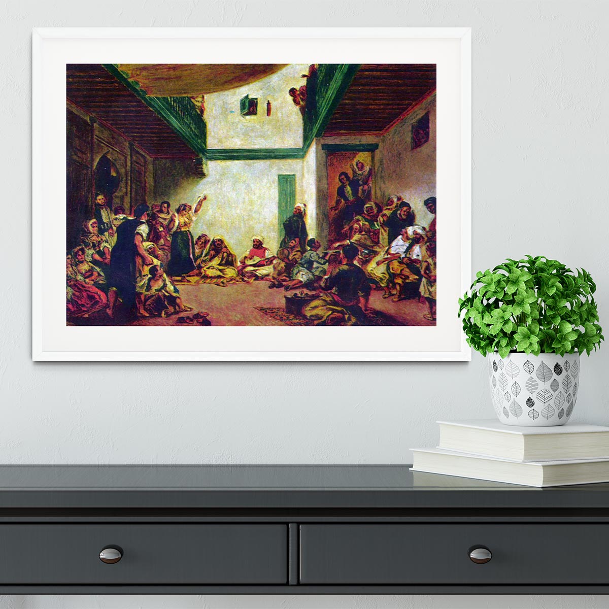 Jewish wedding after Delacroix by Renoir Framed Print - Canvas Art Rocks - 5