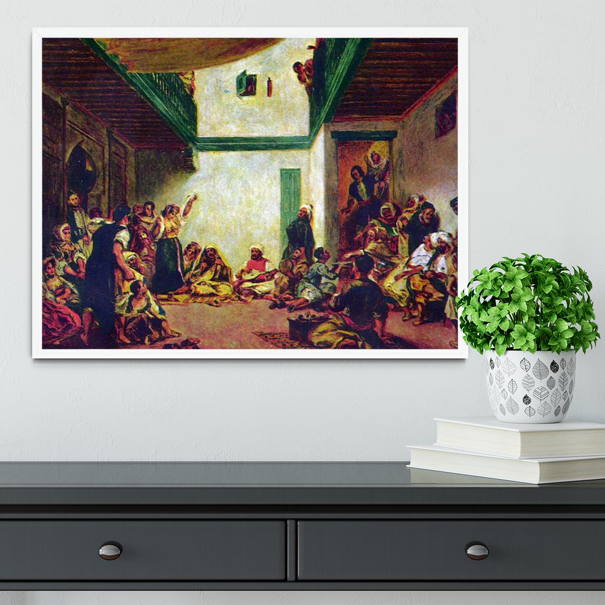 Jewish wedding after Delacroix by Renoir Framed Print - Canvas Art Rocks -6