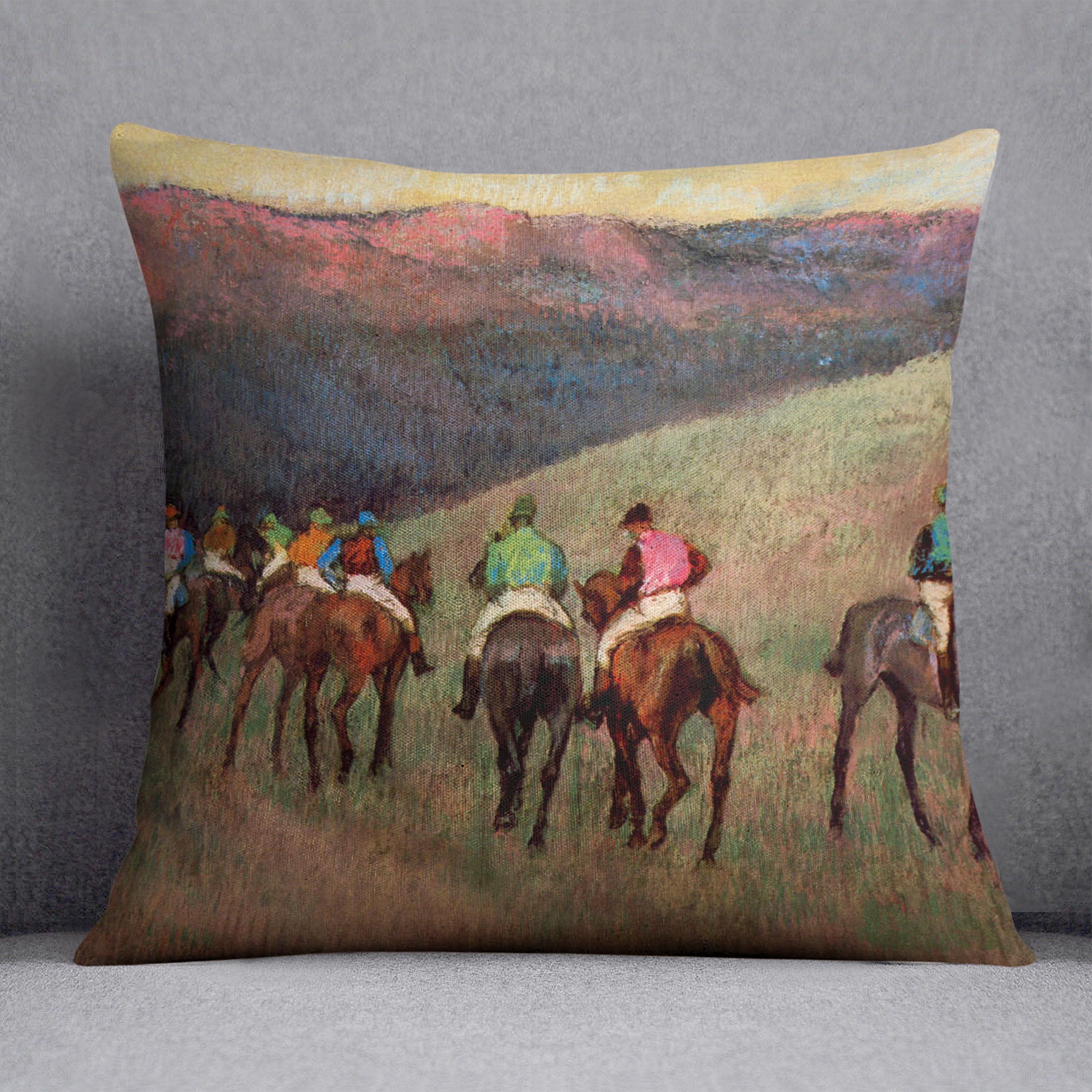 Jockeys in Training by Degas Cushion