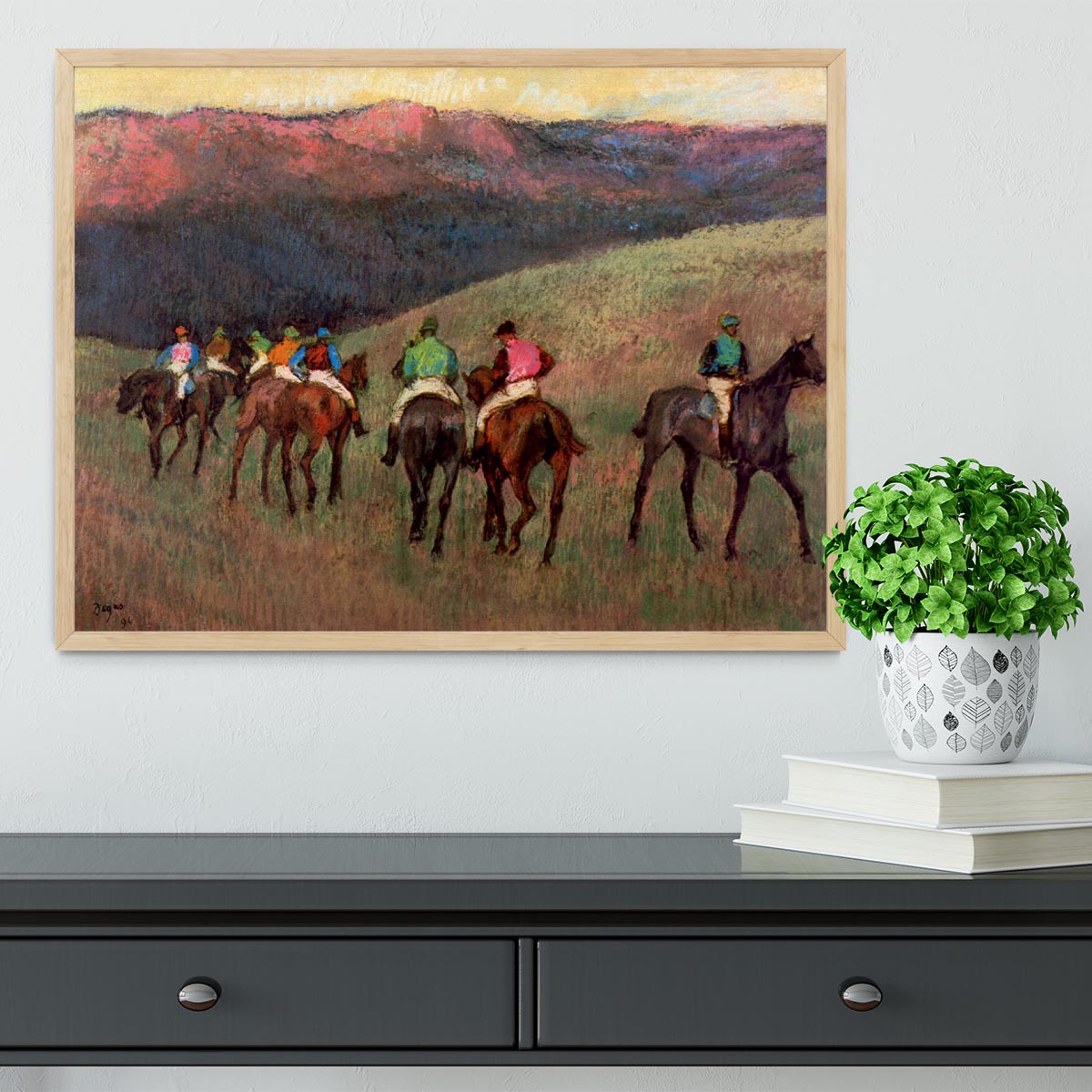 Jockeys in Training by Degas Framed Print - Canvas Art Rocks - 4