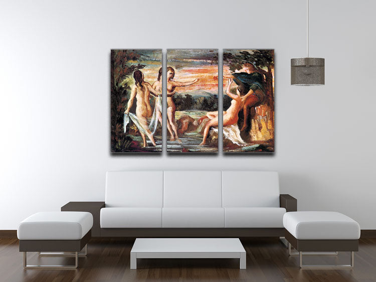 Judgement of Paris by Cezanne 3 Split Panel Canvas Print - Canvas Art Rocks - 3