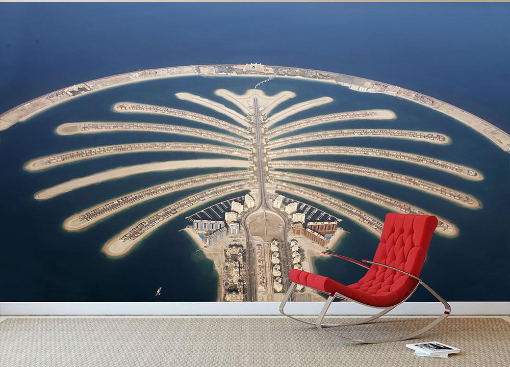 Jumeirah Palm Island Development Wall Mural Wallpaper - Canvas Art Rocks - 2