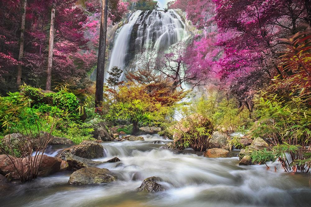 Klonglan Waterfall Wall Mural Wallpaper - Canvas Art Rocks - 1