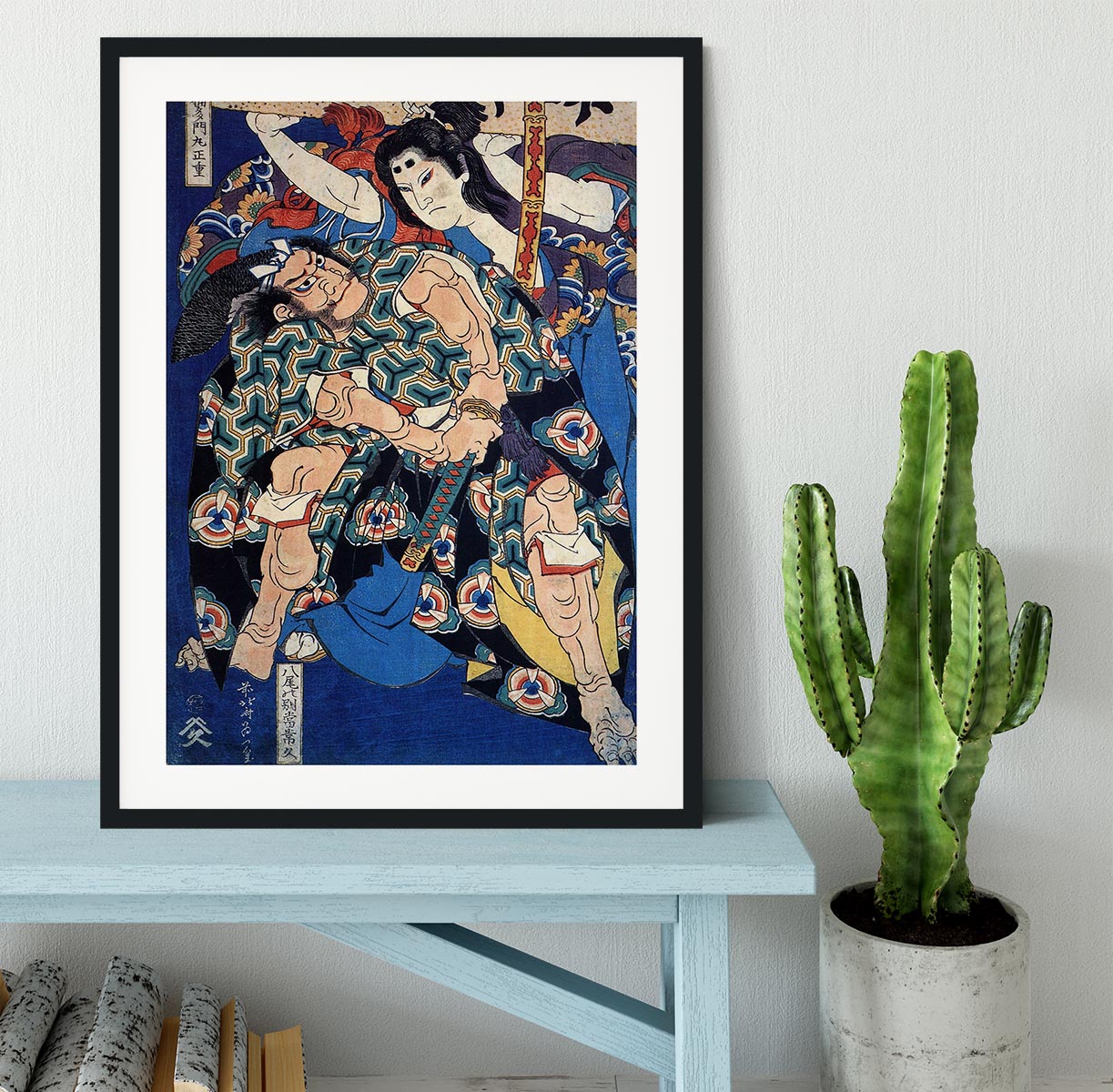 Kusunuki Tamonmaru by Hokusai Framed Print - Canvas Art Rocks - 1