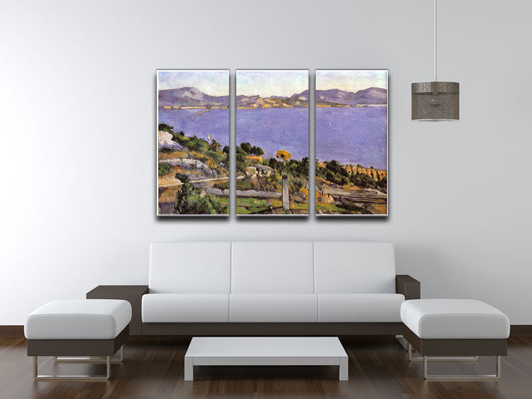 L Estaque vue du golfe de Marseille 1878 by Cezanne 3 Split Panel Canvas Print - Canvas Art Rocks - 3
