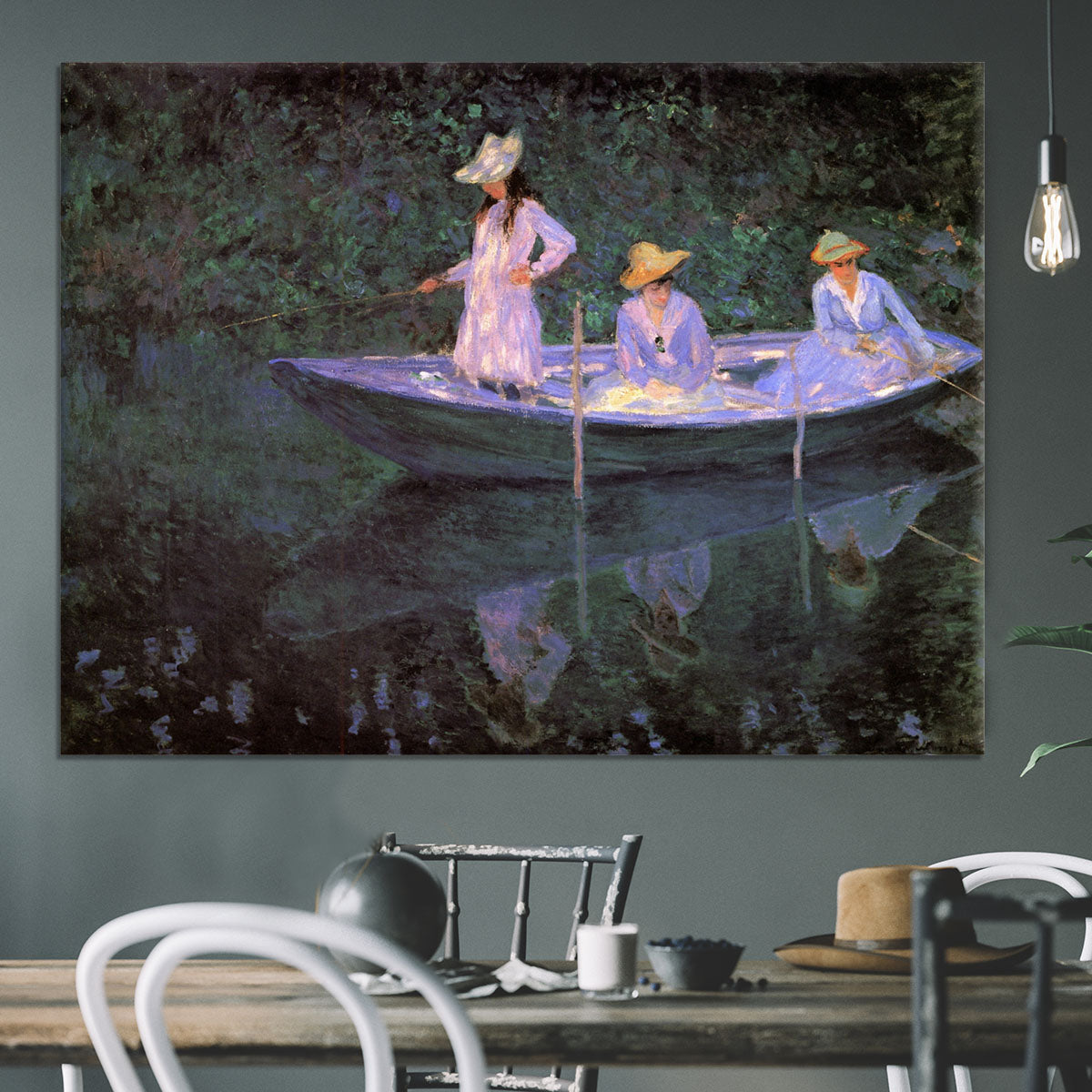 La Barque at Giverny by Monet Canvas Print or Poster - Canvas Art Rocks - 3