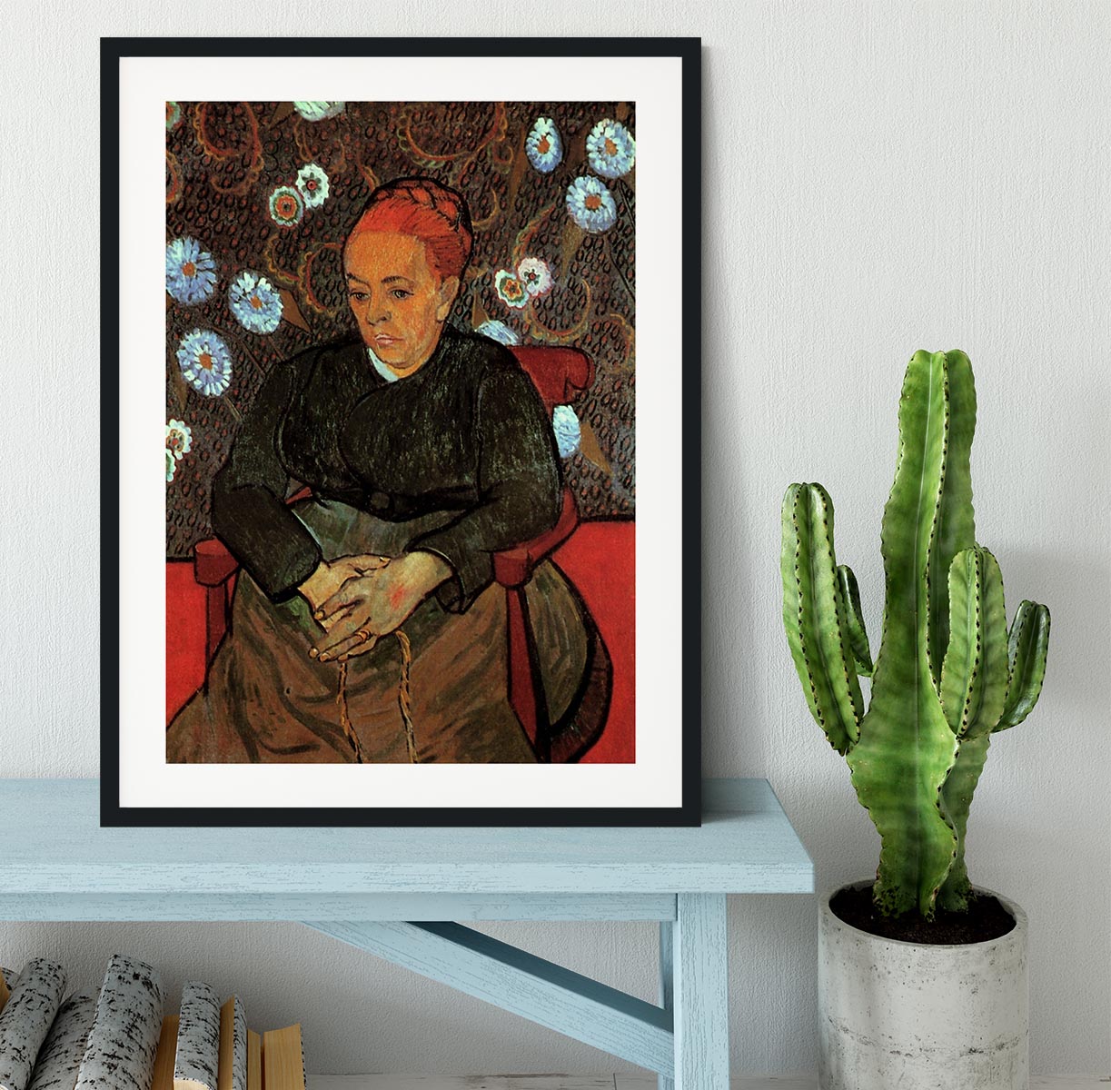 La Berceuse Augustine Roulin 2 by Van Gogh Framed Print - Canvas Art Rocks - 1