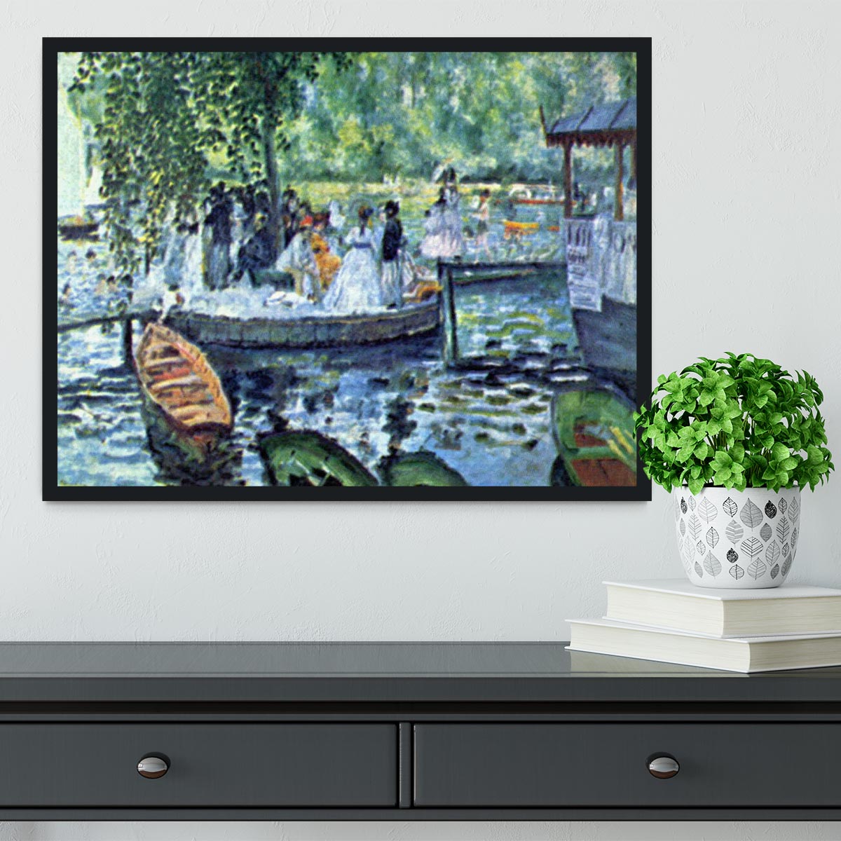 La Grenouillere1 by Renoir Framed Print - Canvas Art Rocks - 2