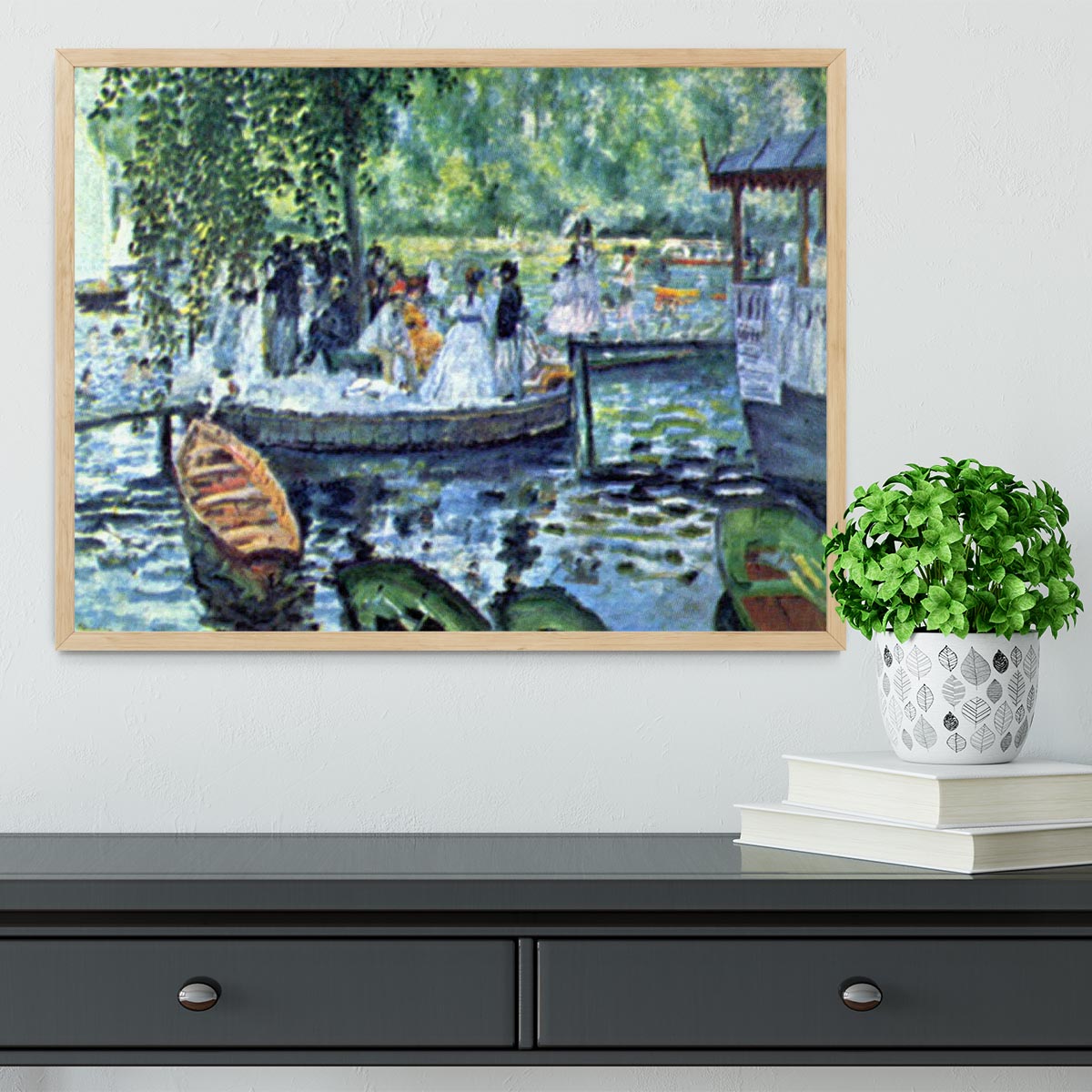 La Grenouillere1 by Renoir Framed Print - Canvas Art Rocks - 4