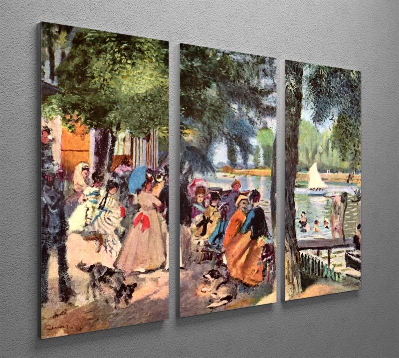La Grenouillere by Renoir 3 Split Panel Canvas Print - Canvas Art Rocks - 2