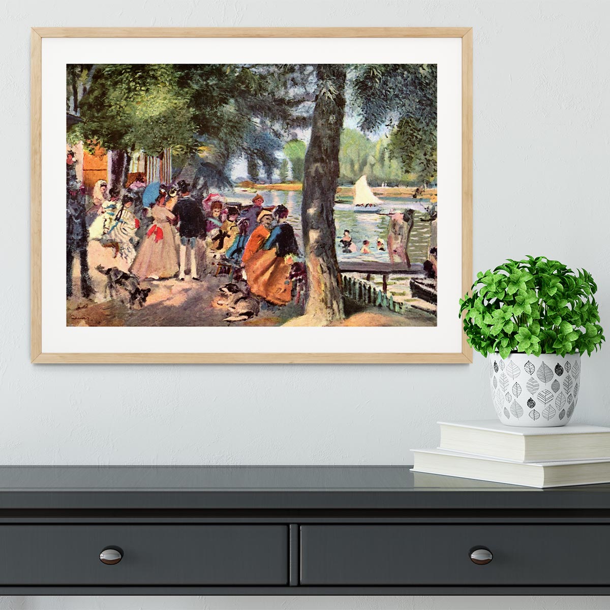 La Grenouillere by Renoir Framed Print - Canvas Art Rocks - 3