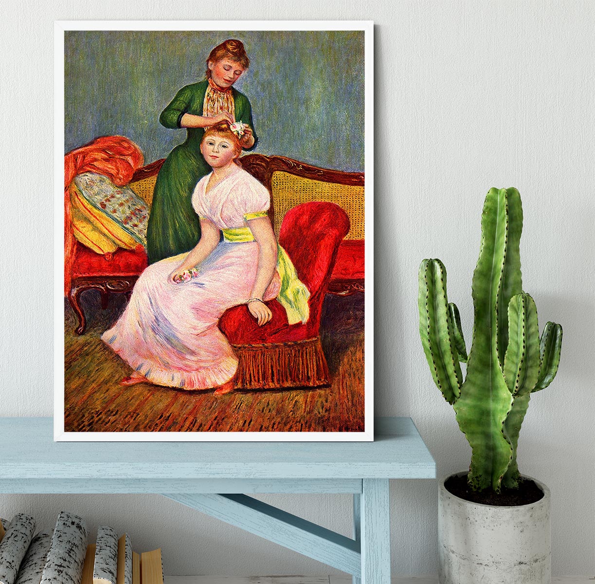 La coiffure by Renoir Framed Print - Canvas Art Rocks -6