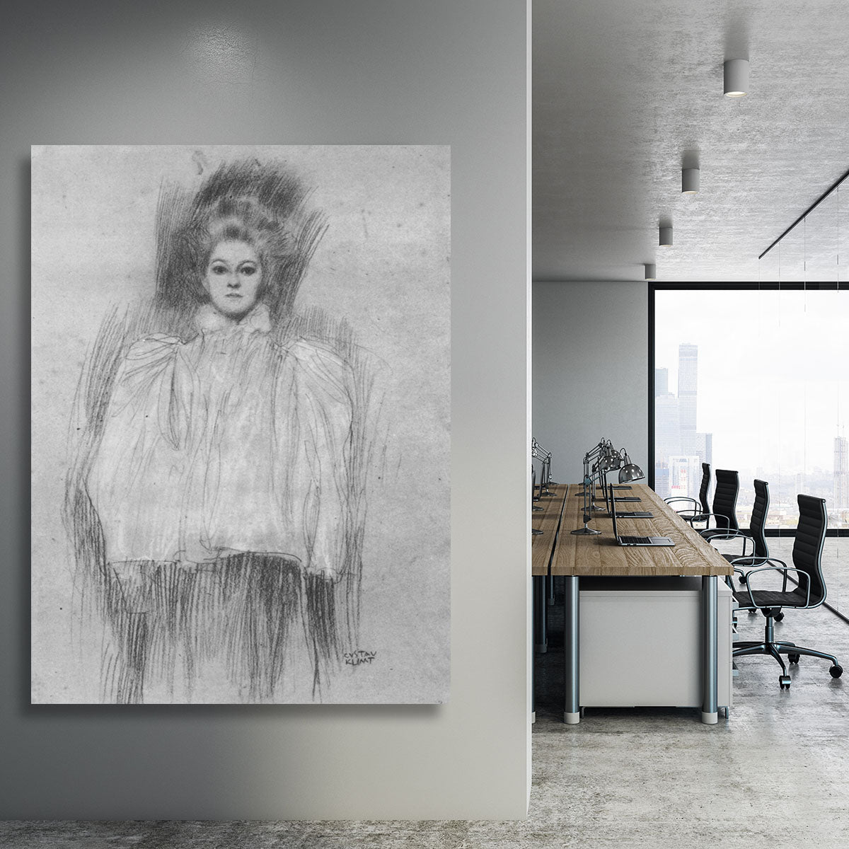 Lady in cape by Klimt Canvas Print or Poster - Canvas Art Rocks - 3