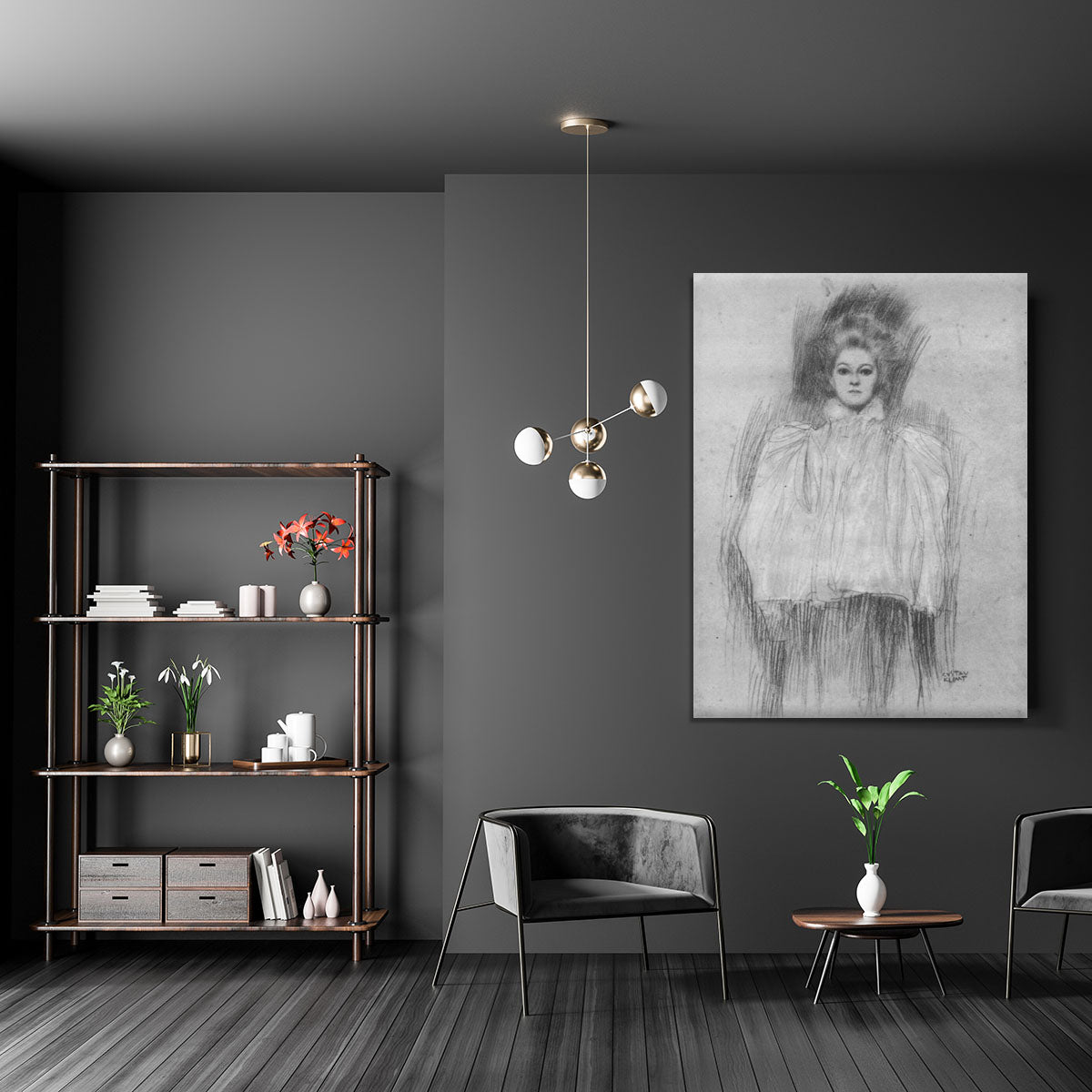 Lady in cape by Klimt Canvas Print or Poster - Canvas Art Rocks - 5