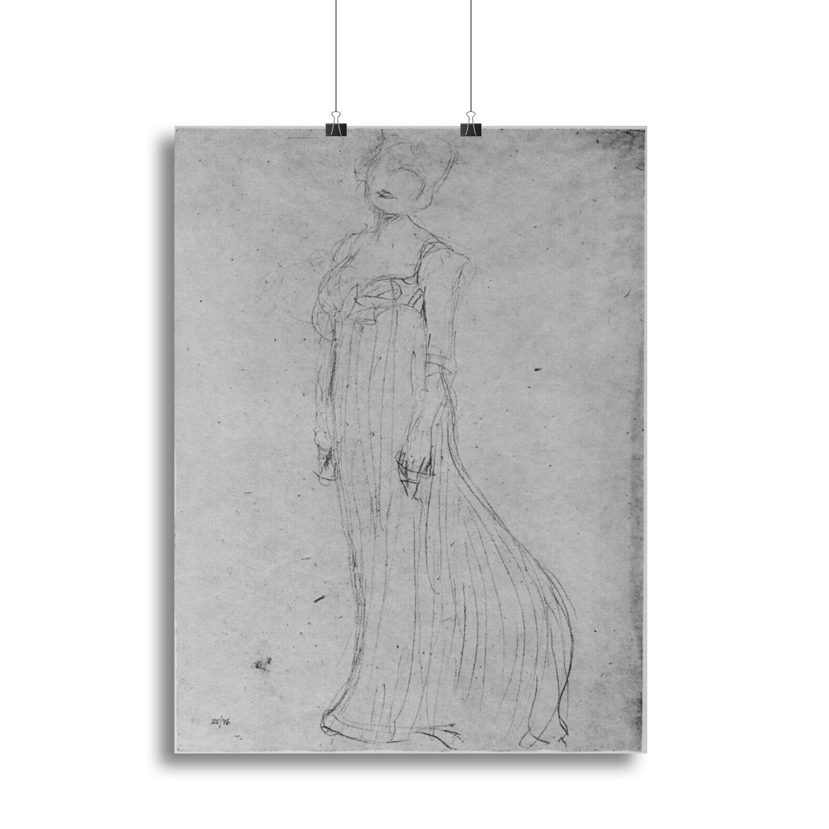 Lady in long dress by Klimt Canvas Print or Poster - Canvas Art Rocks - 2