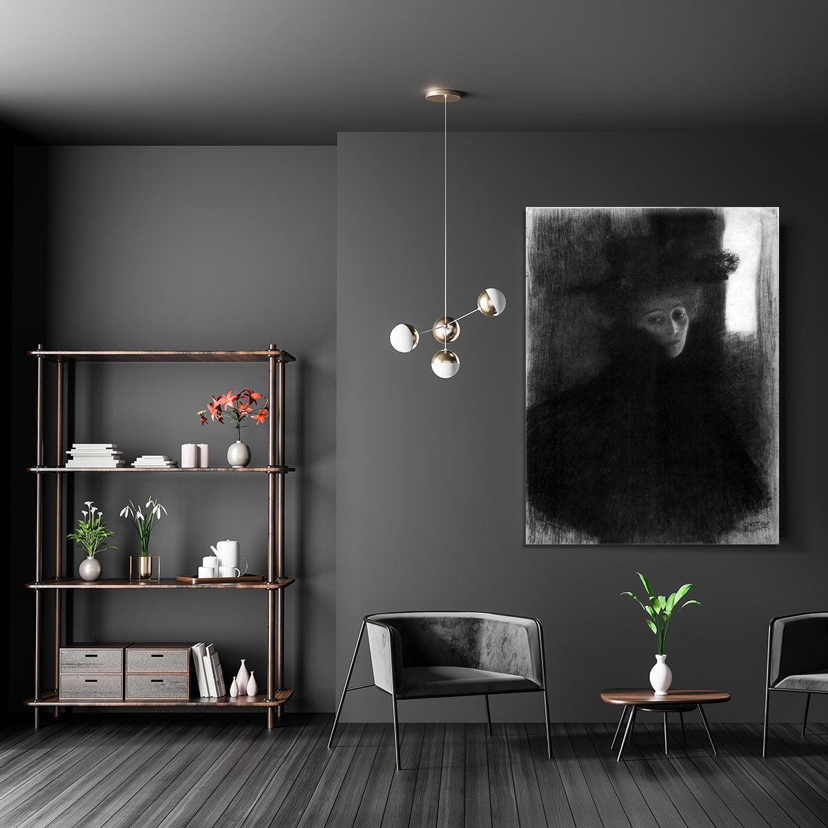 Lady with a hat and Cape by Klimt Canvas Print or Poster - Canvas Art Rocks - 5