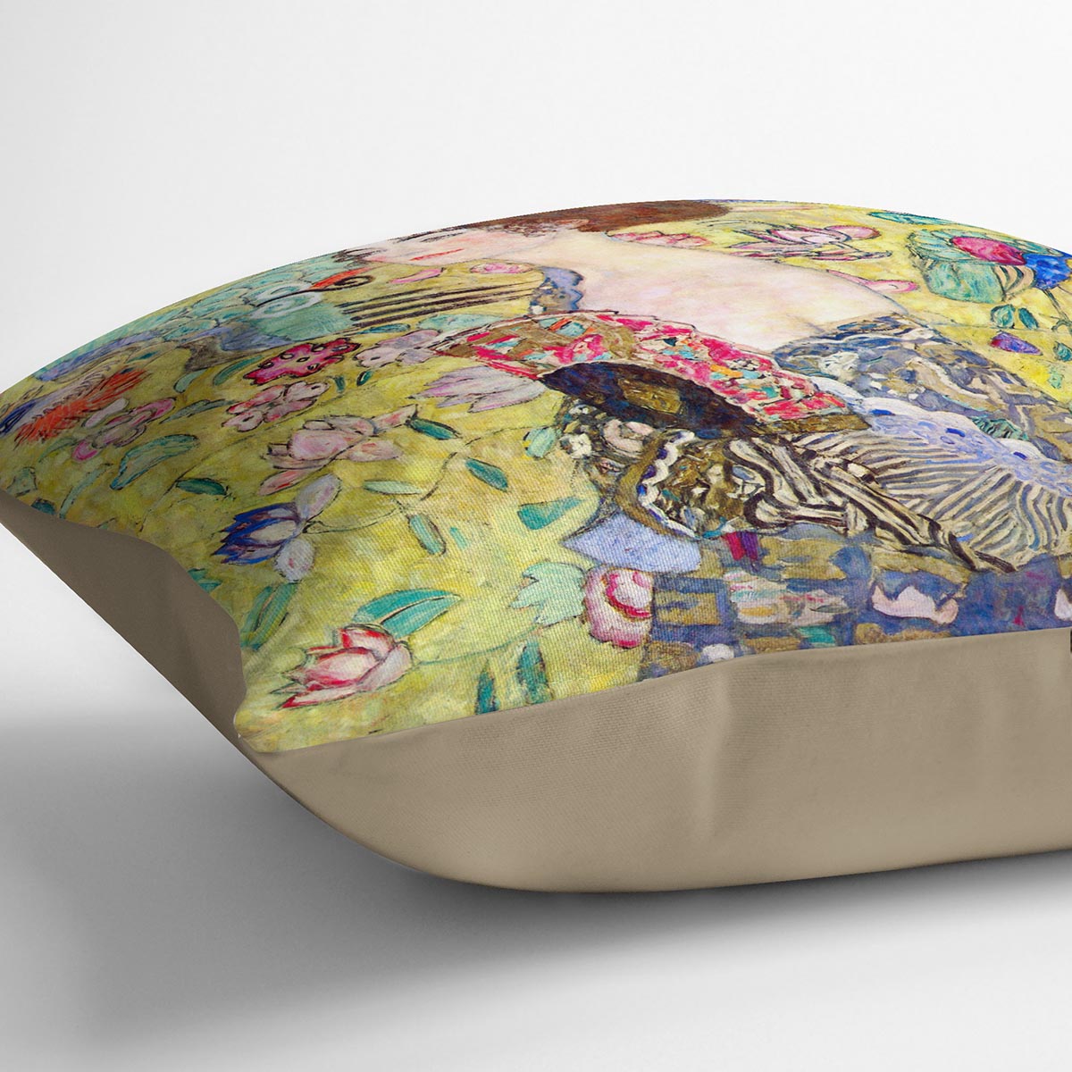Lady with fan by Klimt Cushion