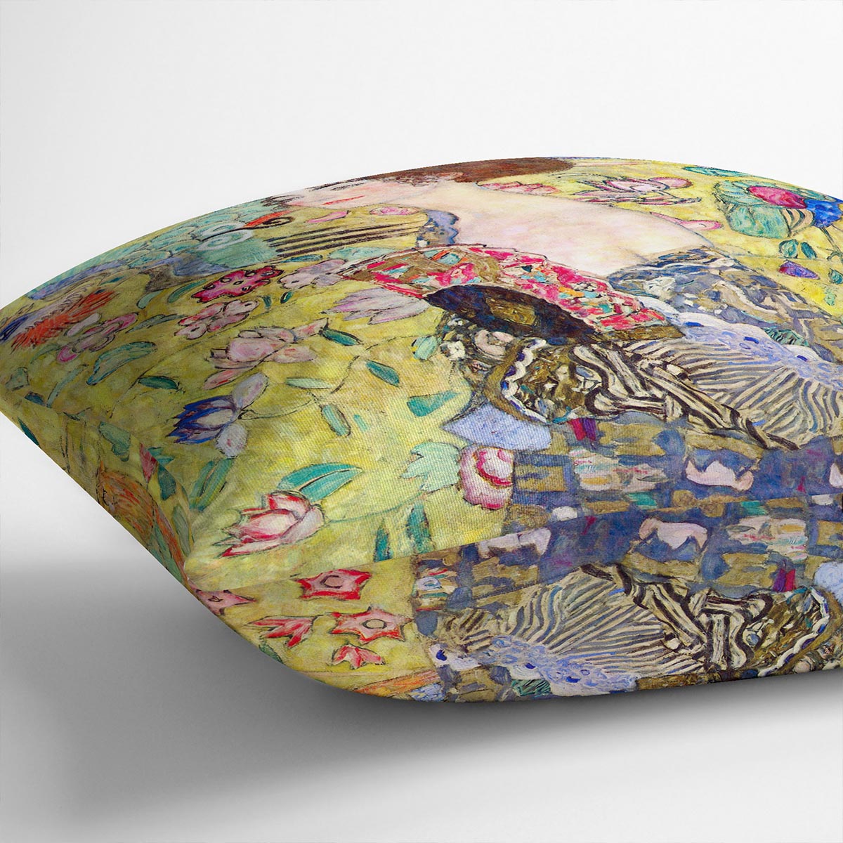 Lady with fan by Klimt Cushion