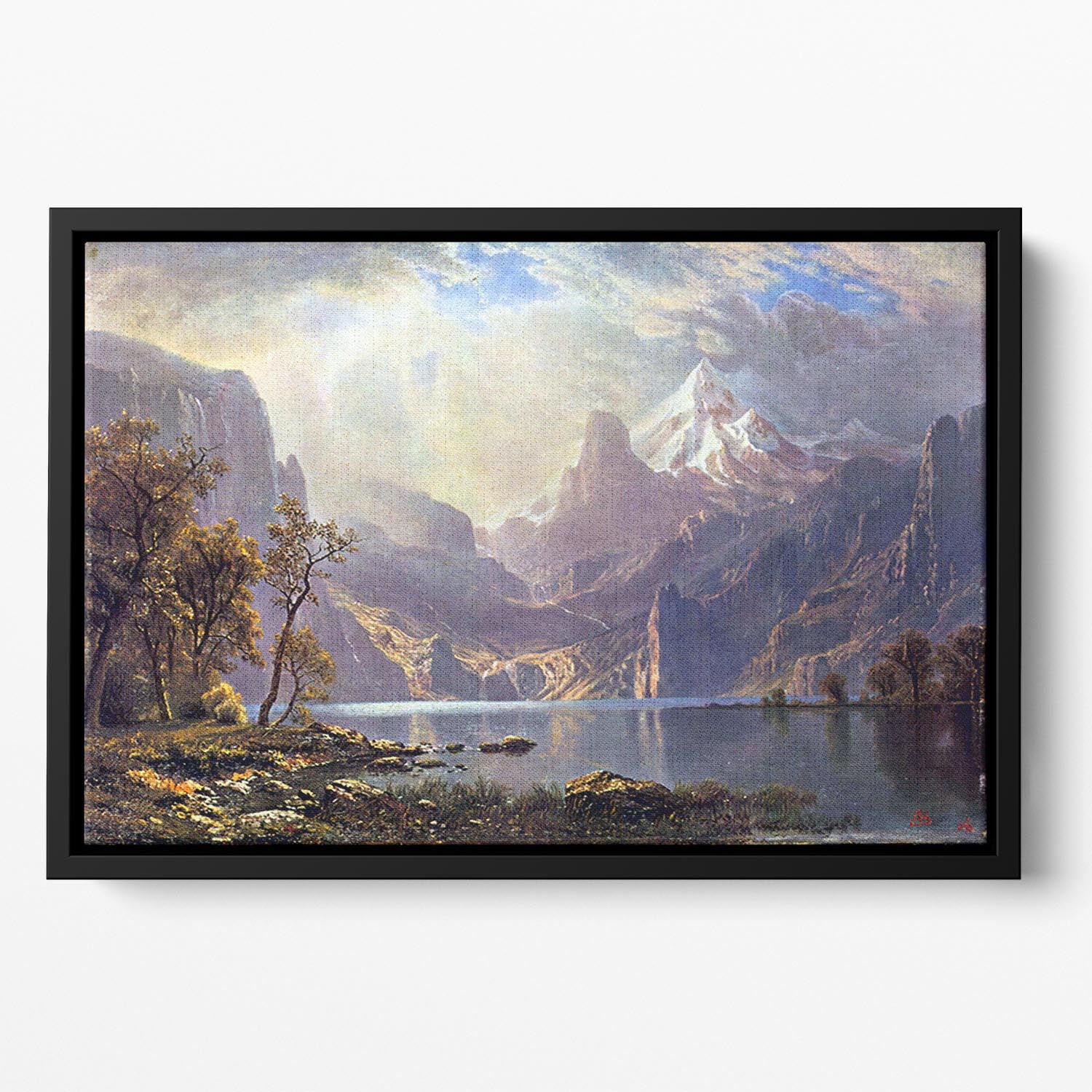 Lake Tahoe by Bierstadt Floating Framed Canvas - Canvas Art Rocks - 2