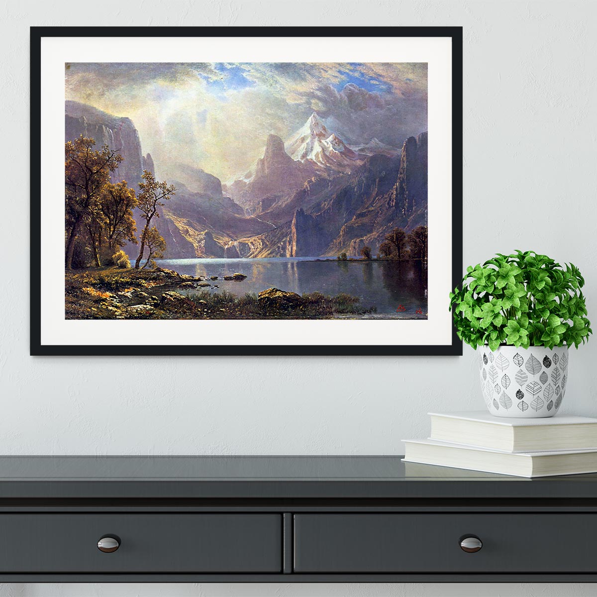 Lake Tahoe by Bierstadt Framed Print - Canvas Art Rocks - 1