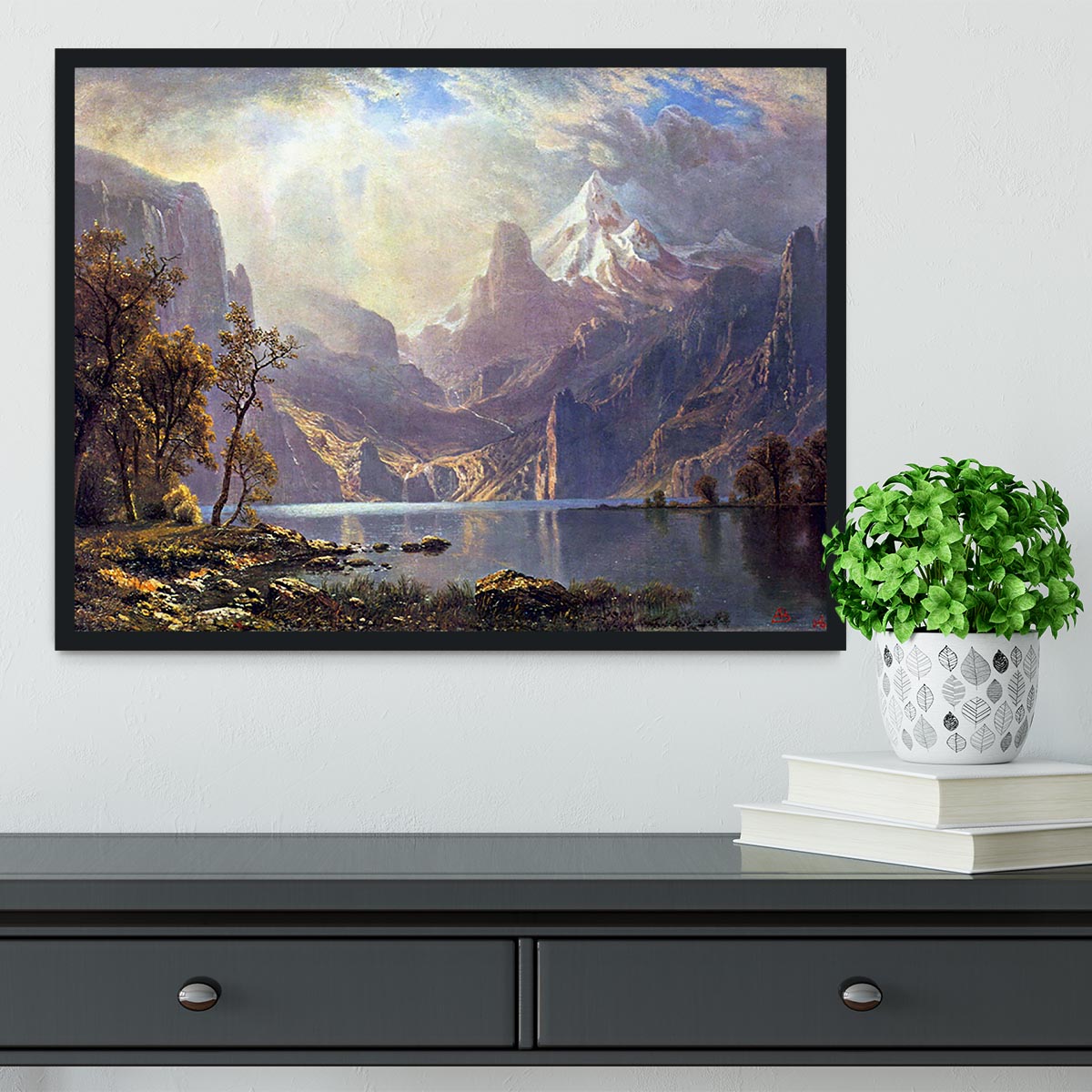 Lake Tahoe by Bierstadt Framed Print - Canvas Art Rocks - 2