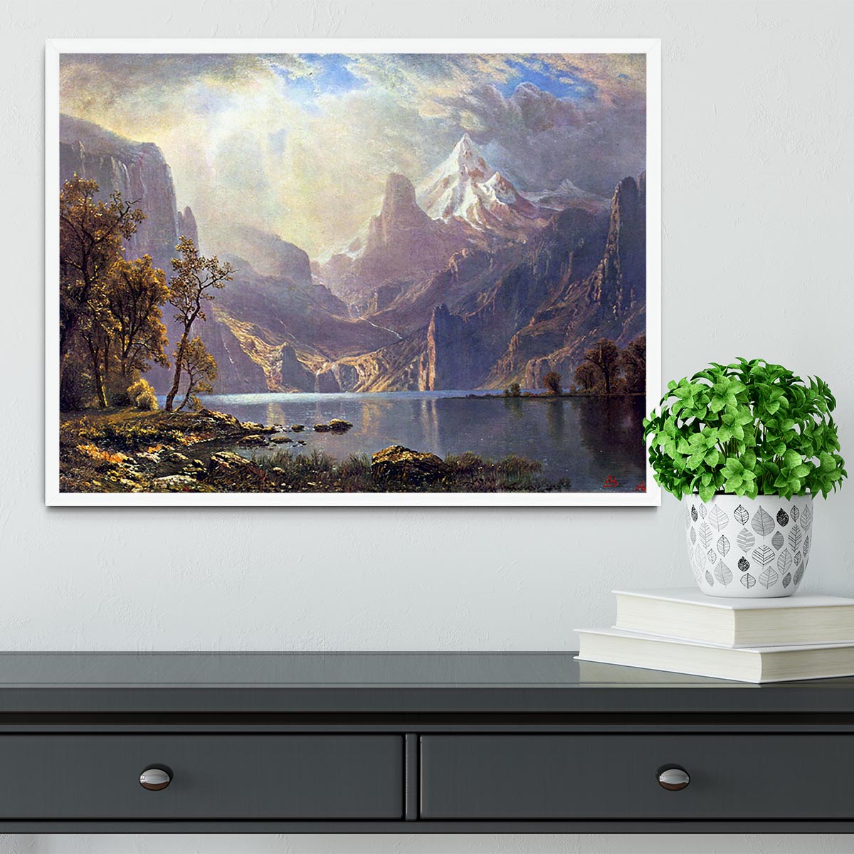 Lake Tahoe by Bierstadt Framed Print - Canvas Art Rocks -6