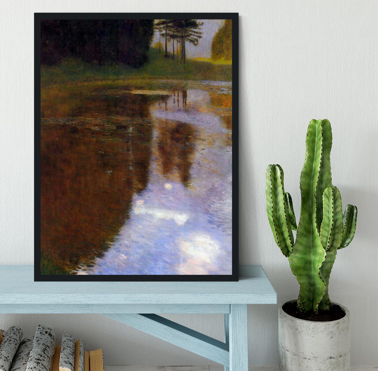 Lake in front of the Castle by Klimt Framed Print - Canvas Art Rocks - 2