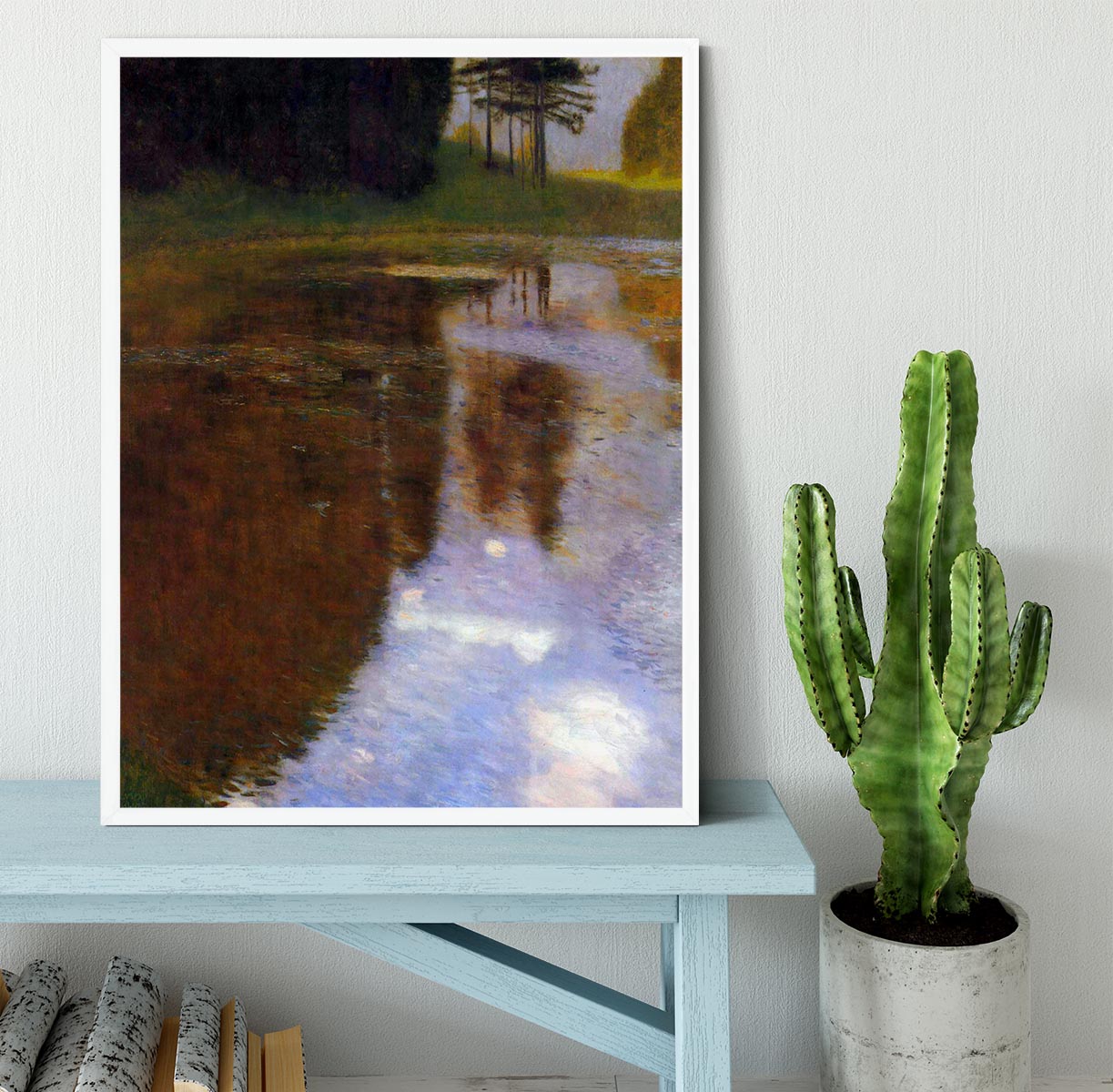 Lake in front of the Castle by Klimt Framed Print - Canvas Art Rocks -6