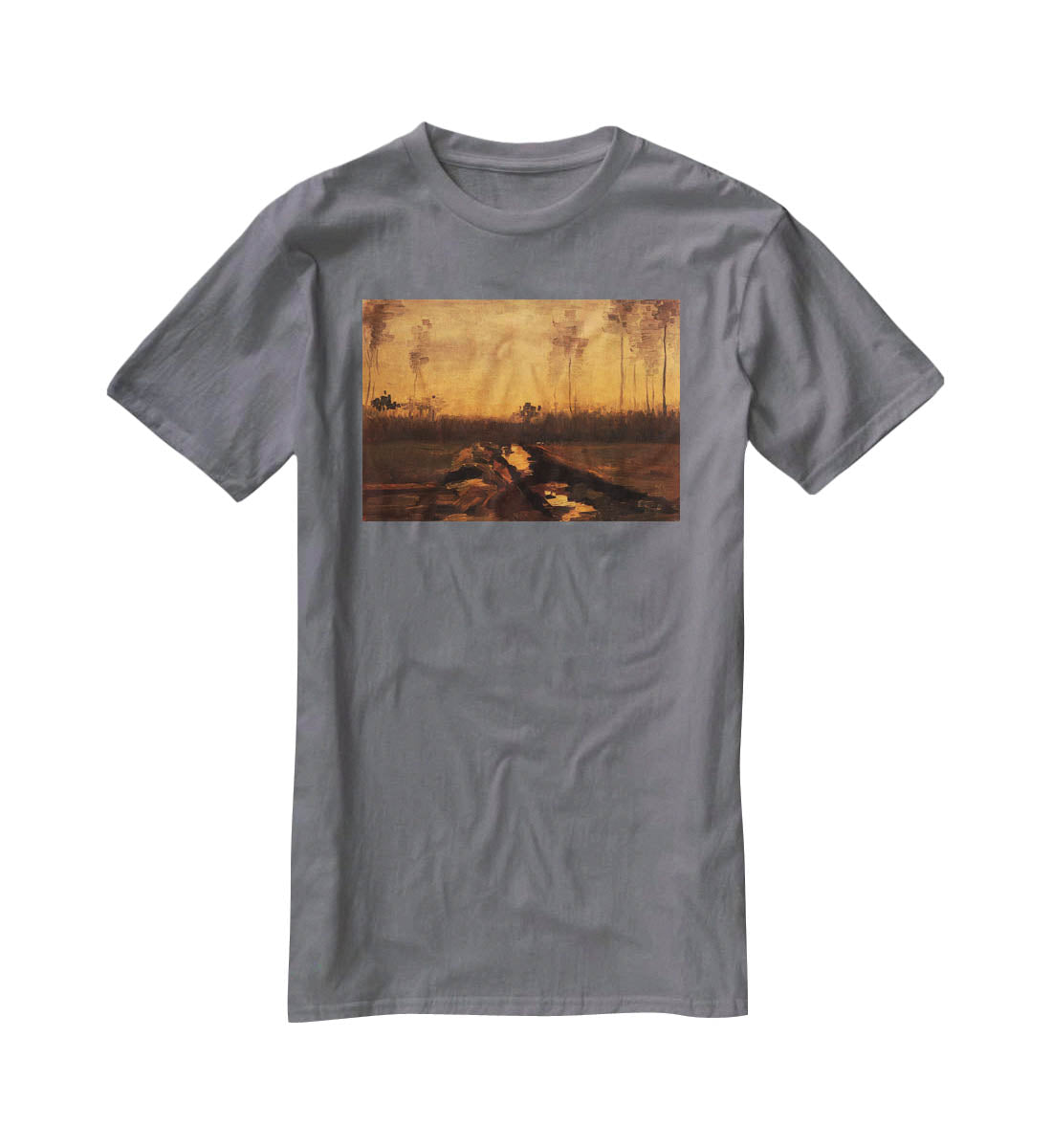 Landscape at Dusk by Van Gogh T-Shirt - Canvas Art Rocks - 3