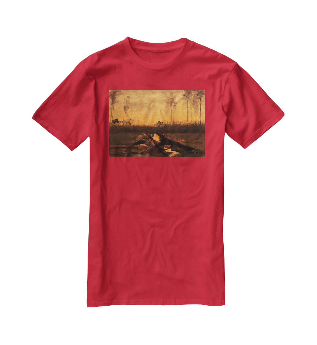 Landscape at Dusk by Van Gogh T-Shirt - Canvas Art Rocks - 4