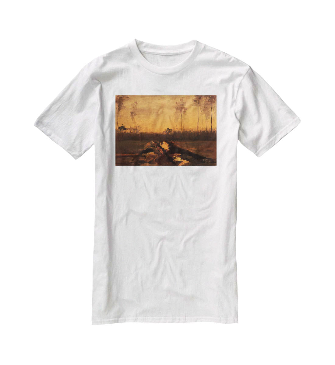 Landscape at Dusk by Van Gogh T-Shirt - Canvas Art Rocks - 5