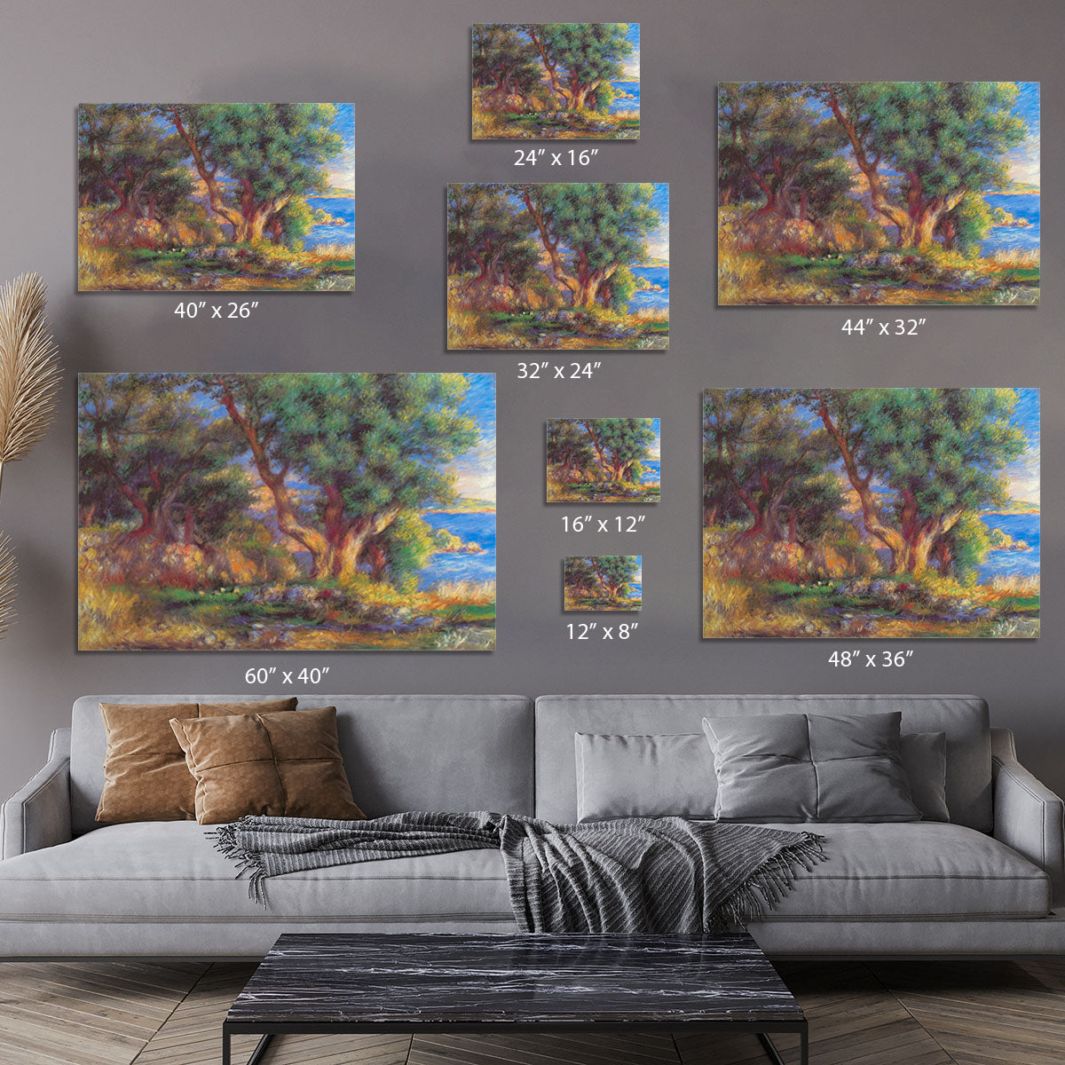 Landscape in Menton by Renoir Canvas Print or Poster - Canvas Art Rocks - 7