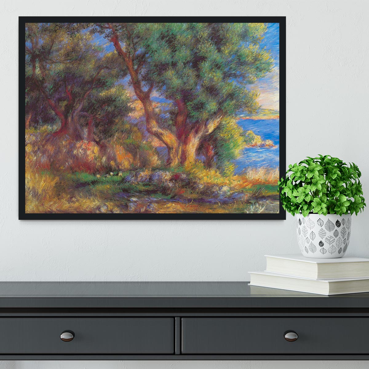Landscape in Menton by Renoir Framed Print - Canvas Art Rocks - 2