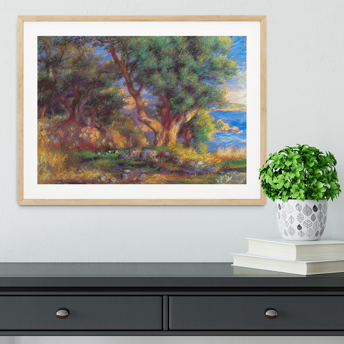 Landscape in Menton by Renoir Framed Print - Canvas Art Rocks - 3
