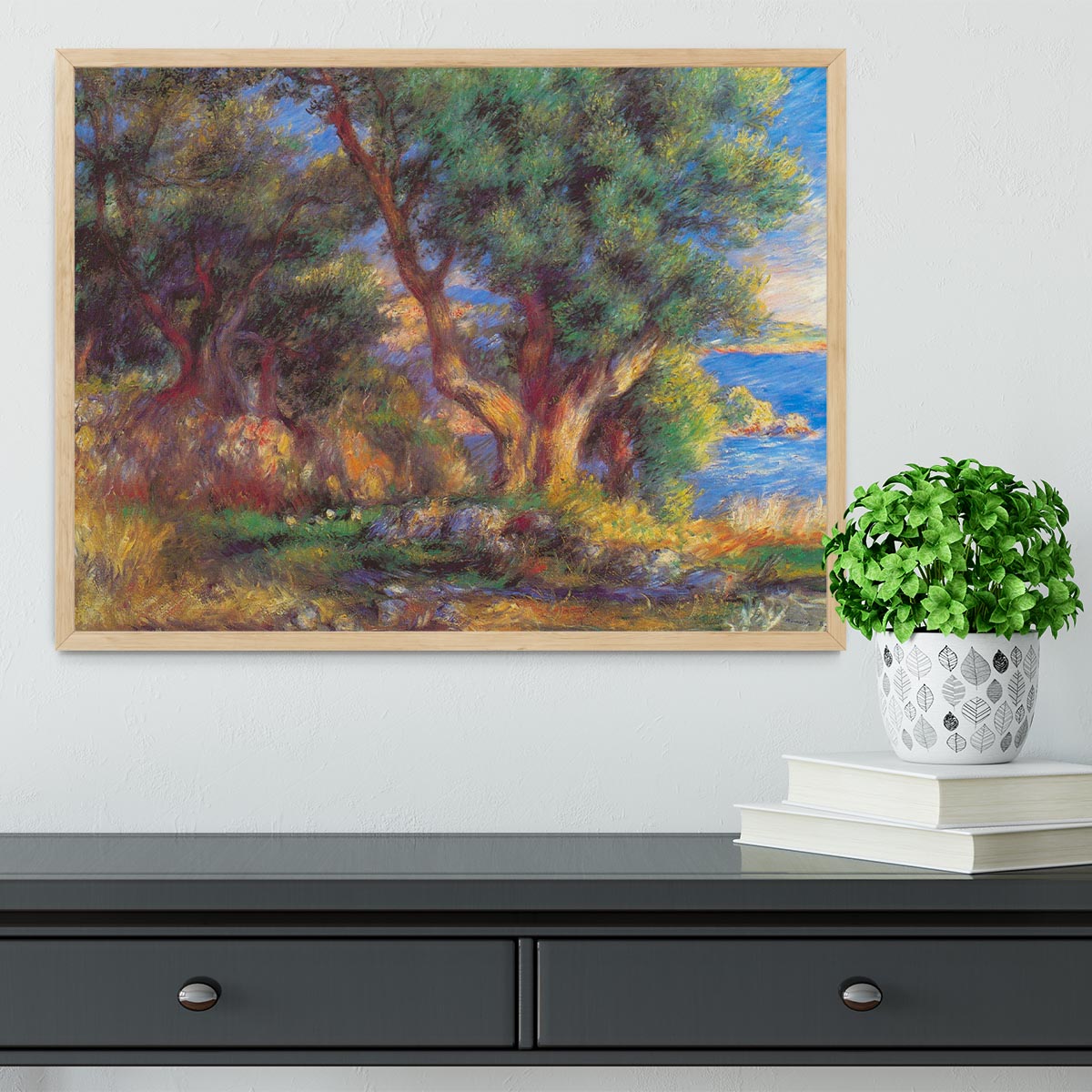 Landscape in Menton by Renoir Framed Print - Canvas Art Rocks - 4