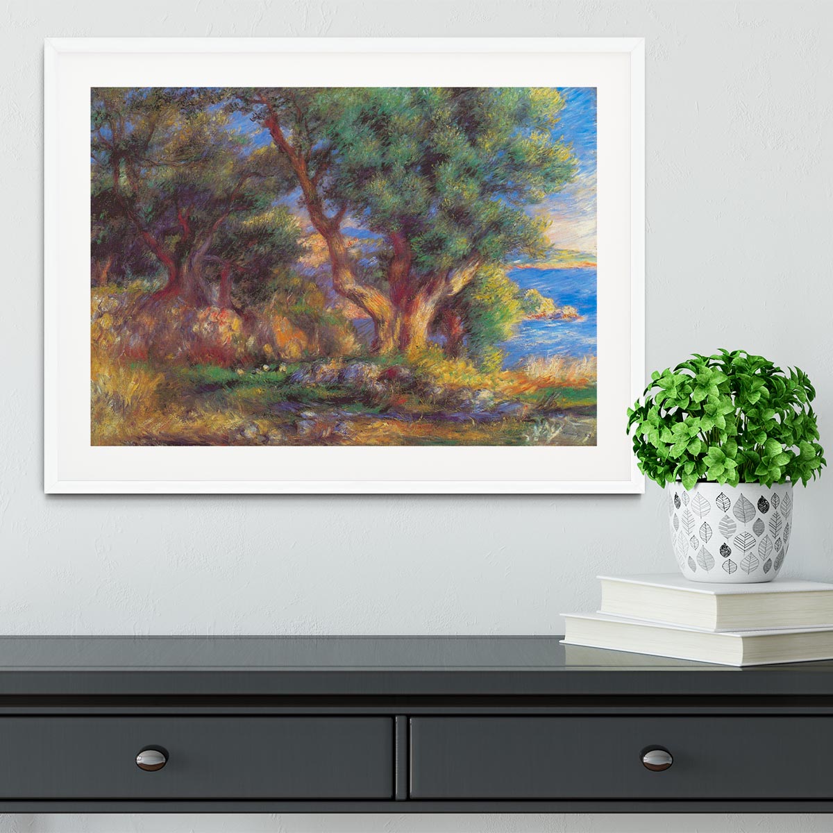 Landscape in Menton by Renoir Framed Print - Canvas Art Rocks - 5