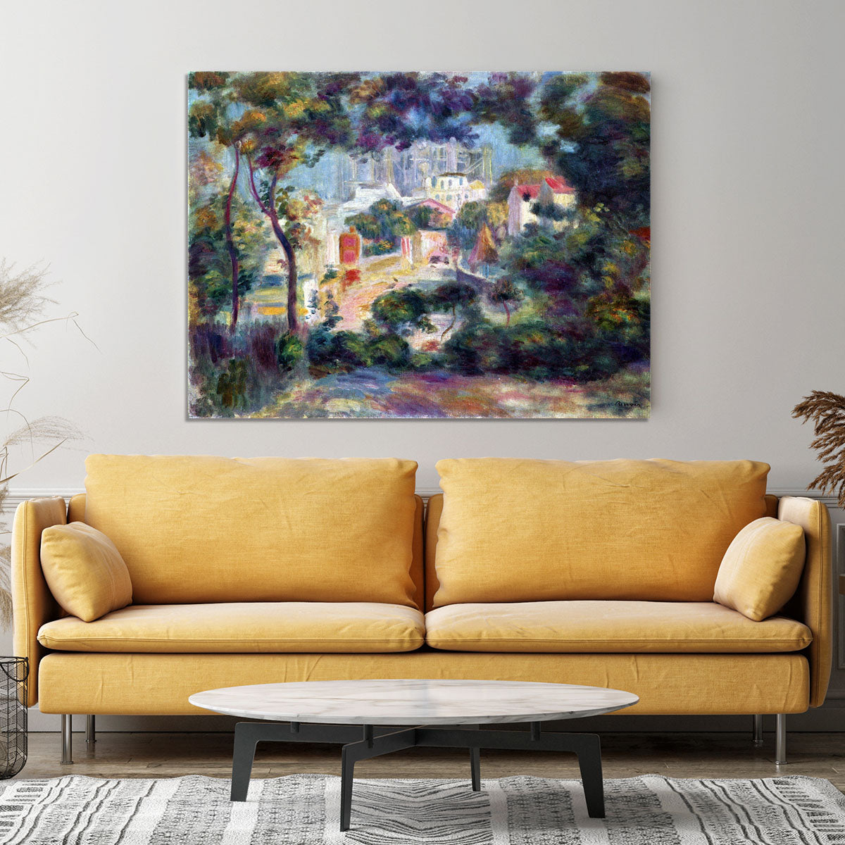 Landscape with a view of the Sacred Heart by Renoir Canvas Print or Poster - Canvas Art Rocks - 4
