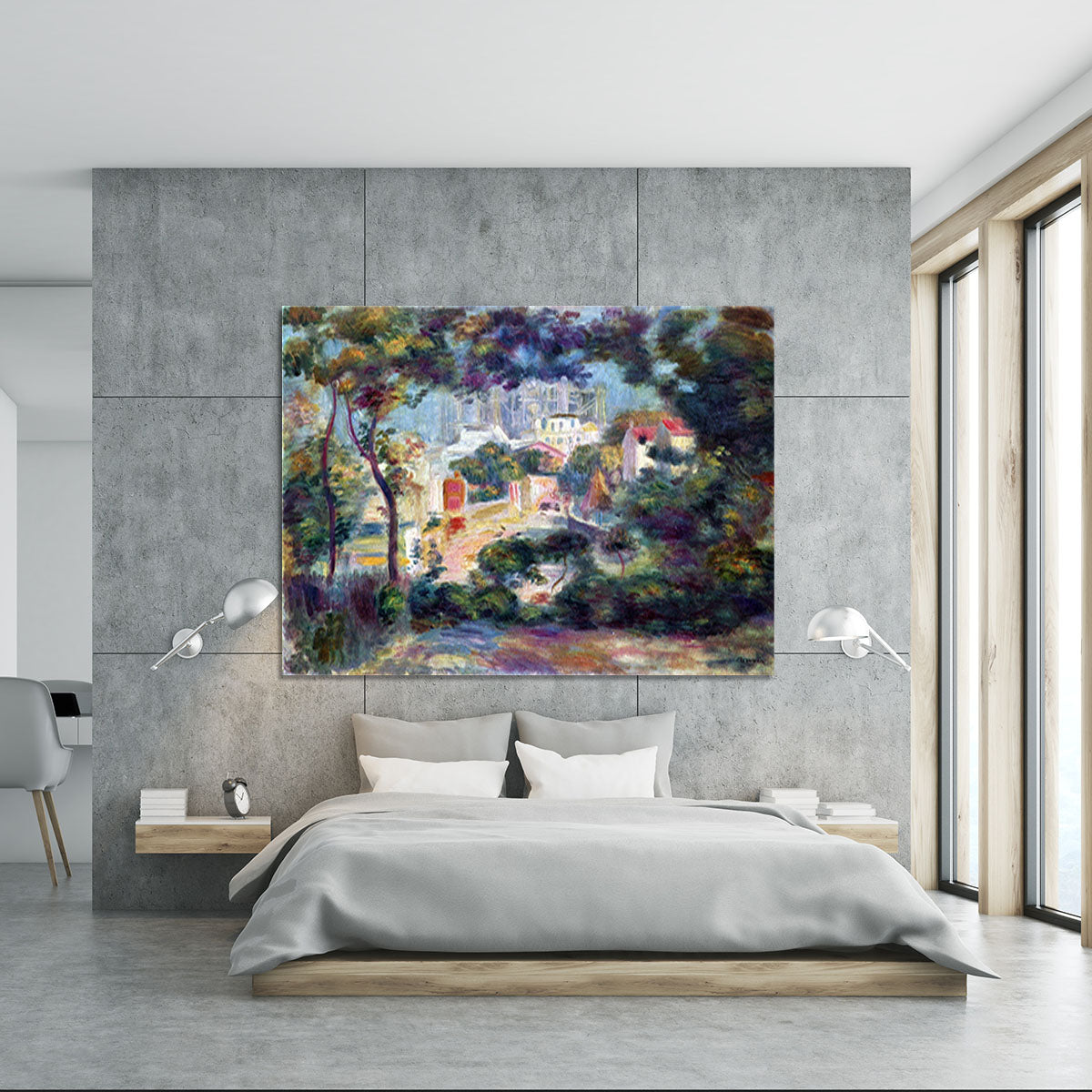 Landscape with a view of the Sacred Heart by Renoir Canvas Print or Poster - Canvas Art Rocks - 5