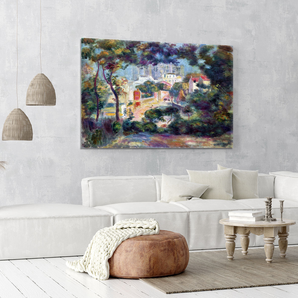 Landscape with a view of the Sacred Heart by Renoir Canvas Print or Poster - Canvas Art Rocks - 6