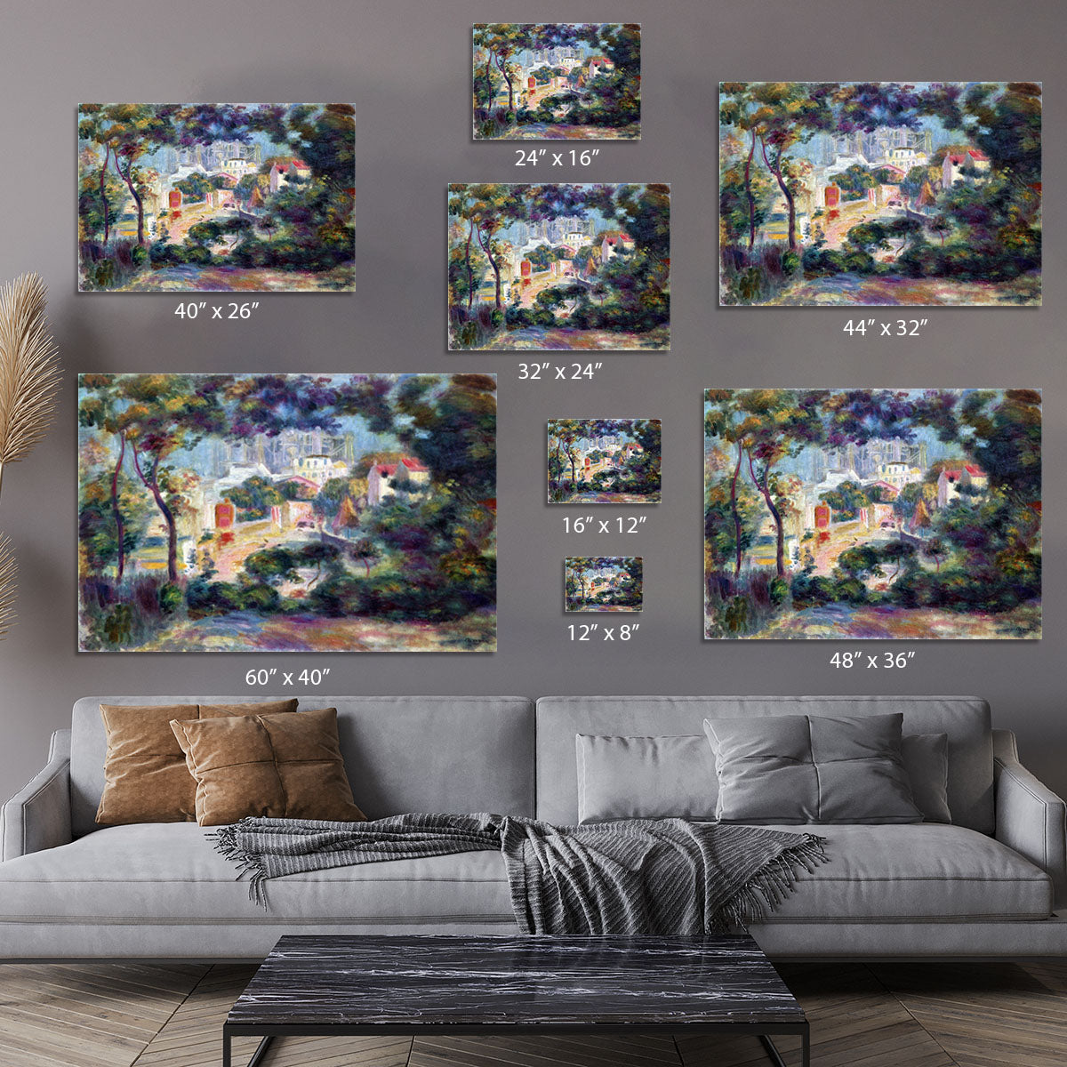 Landscape with a view of the Sacred Heart by Renoir Canvas Print or Poster - Canvas Art Rocks - 7