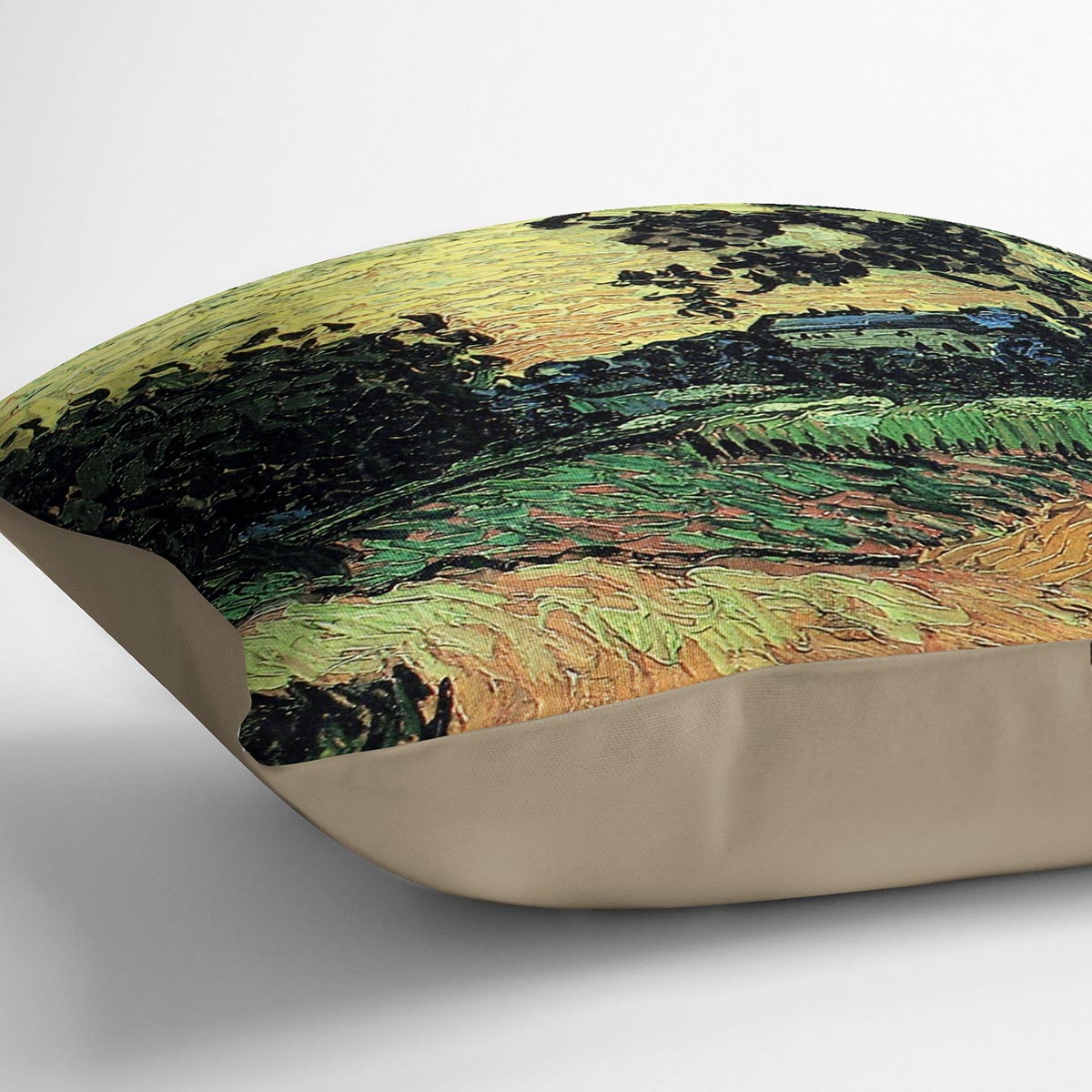 Landscape with the Chateau of Auvers at Sunset by Van Gogh Cushion