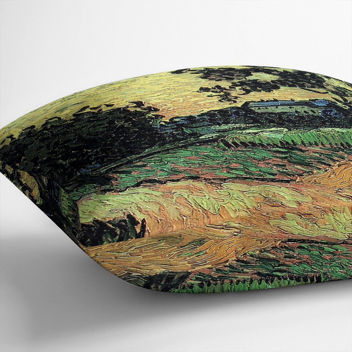Landscape with the Chateau of Auvers at Sunset by Van Gogh Cushion